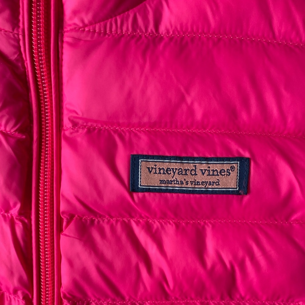 vineyard vines Channeled Puffer Performance Vest in Neon Crazy Pink SZ M - Picture 6 of 9